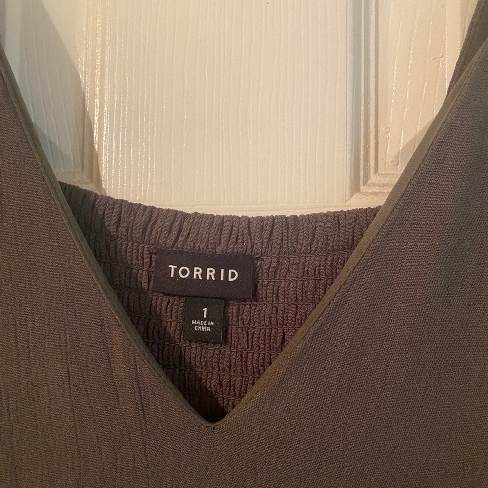 Olive/Army green summer dress. Torrid size 1x - Picture 4 of 5